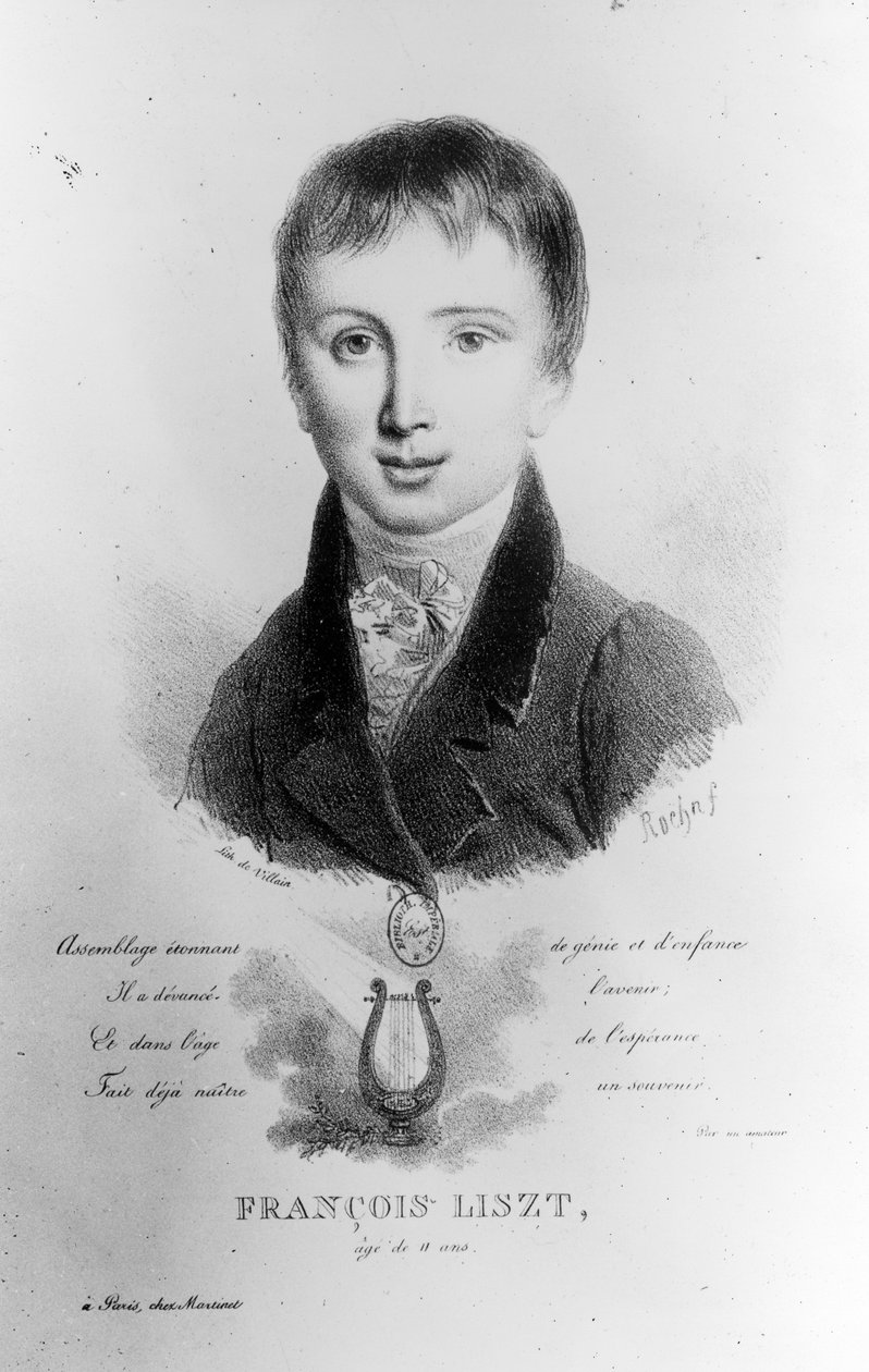 Portrét Franze Liszta (1811-86) ve věku 11 let od French School