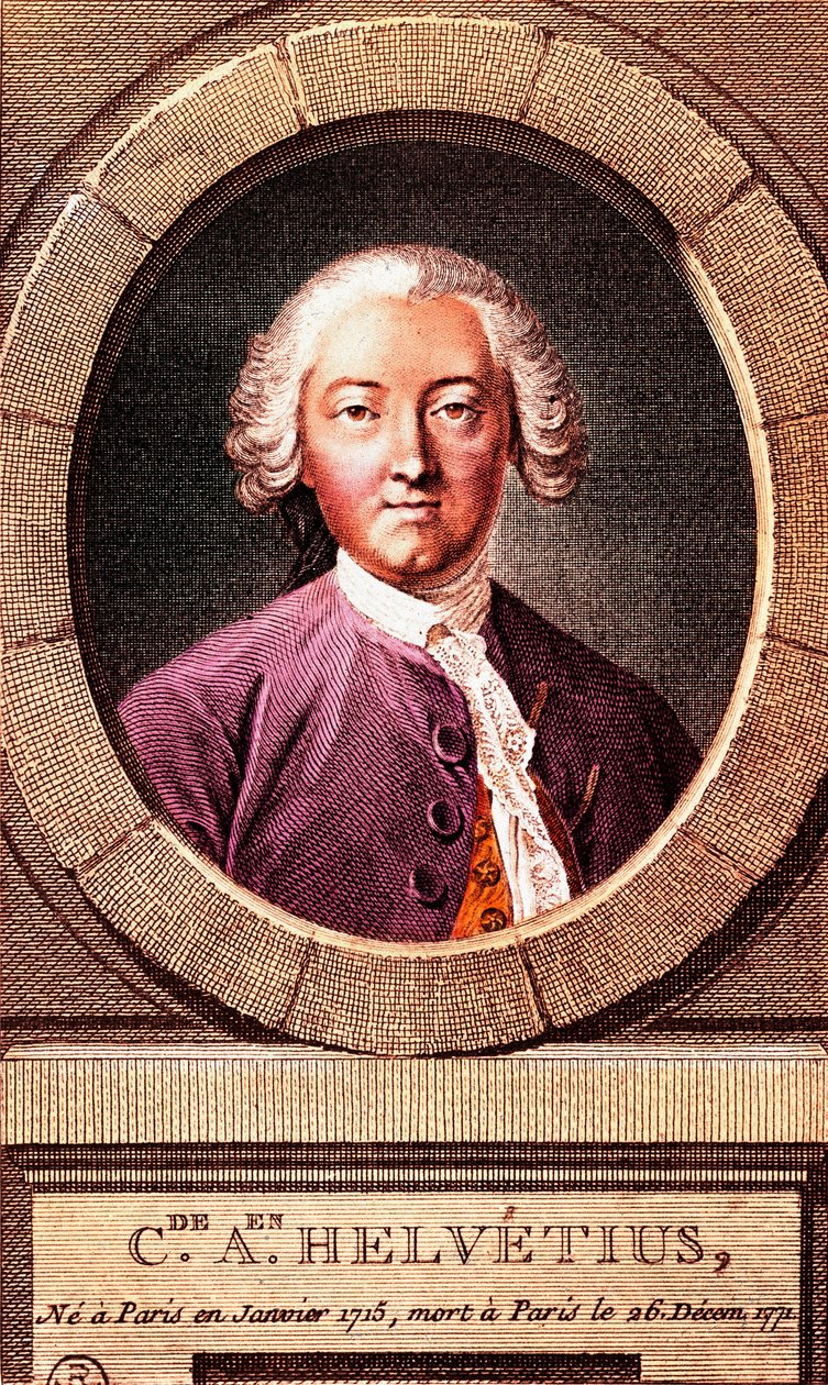 Portrét francouzského filozofa Clauda Adriena Helvetia (1715-1771), rytina. 1772 od French School