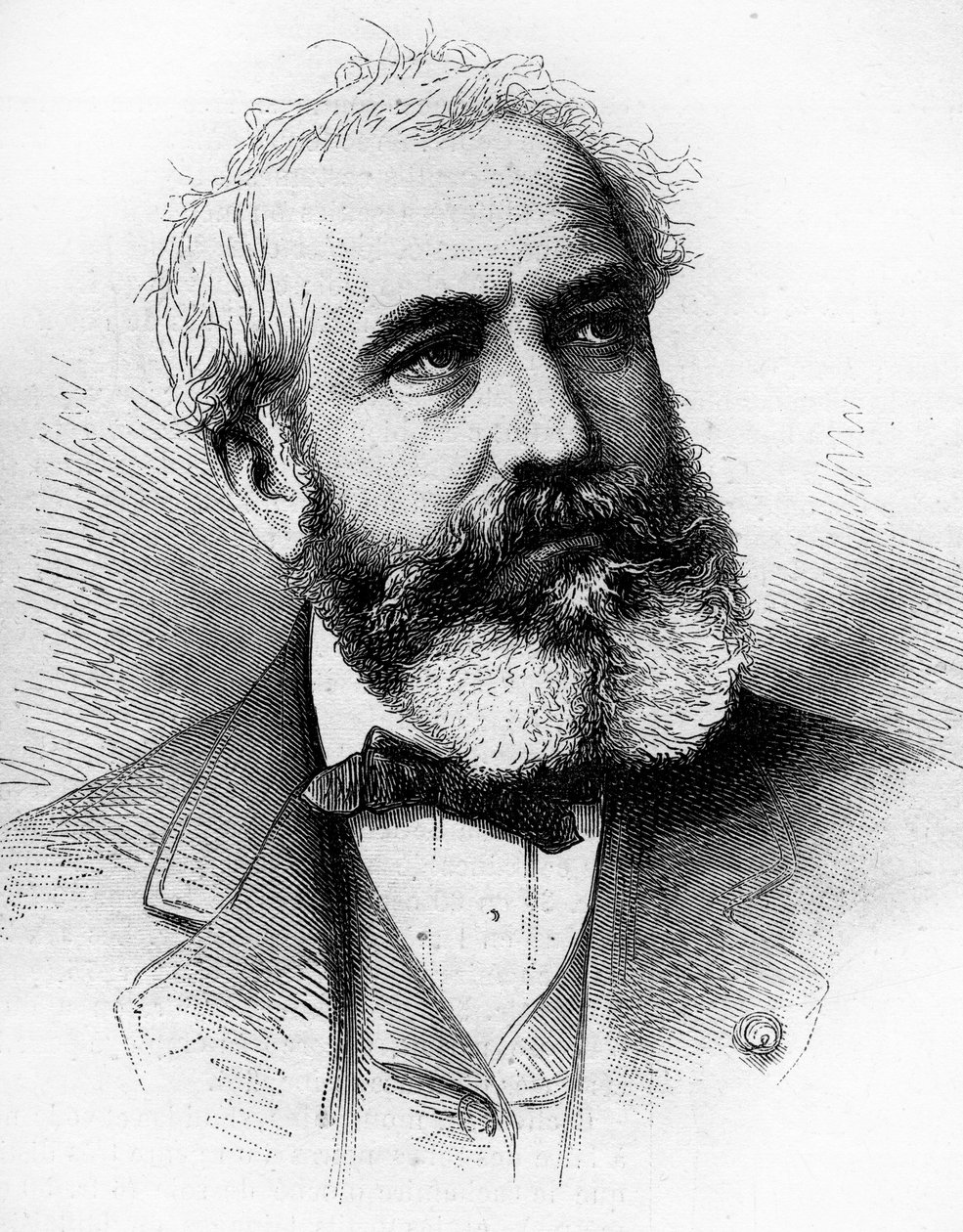 Portrét Gabriel Jean Antoine Davioud (1824-1881), francouzský architekt. Rytina v „“ Le Monde Illustré““ č. 1255 ze dne 16. dubna 1881. od French School