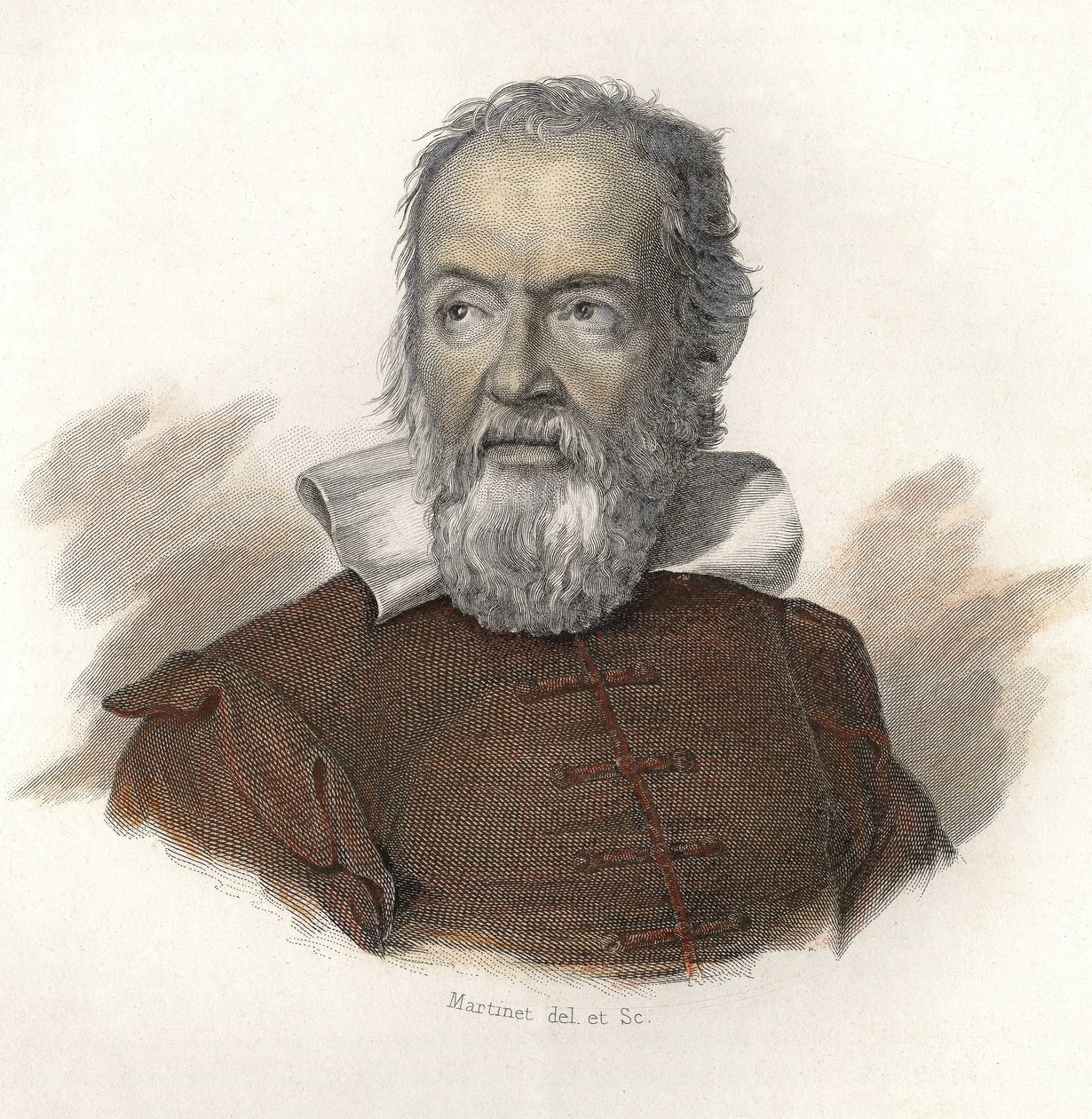 Portrét Galilea Galileiho dit Galilee (1564-1642), fyzika, matematika a italského astronoma, in "Portréty užitečných lidí" od French School