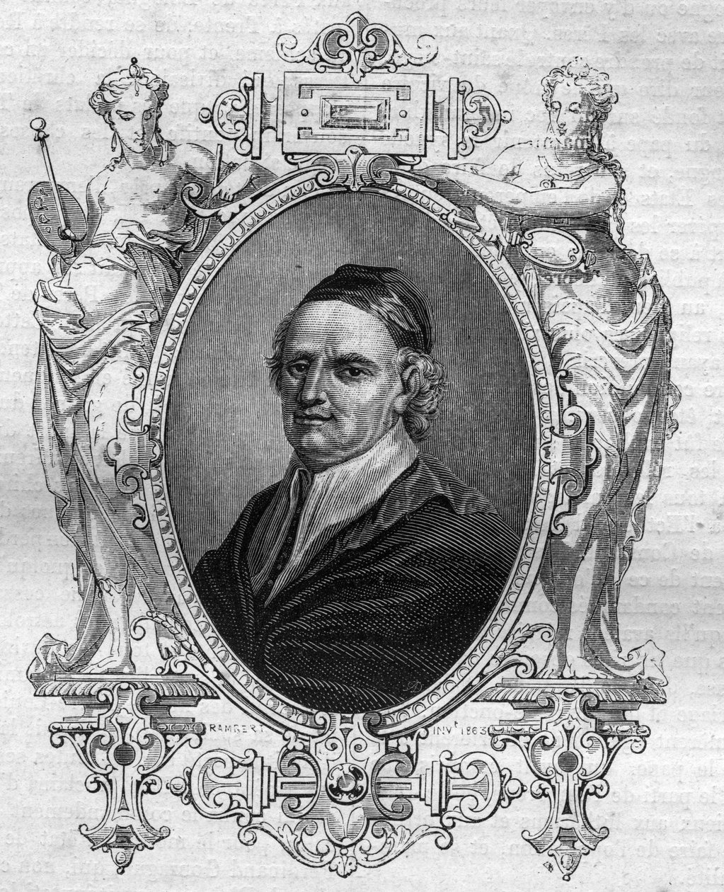 Portrét Gasparda Contariniho (1483-1542) kardinála a legáta papeže Pavla III. na sněmu v Řezně. Rytina do „“ Historie papežů (...) Zločiny královny, krále a císařů v průběhu staletí“ od Maurice Lachatre od French School