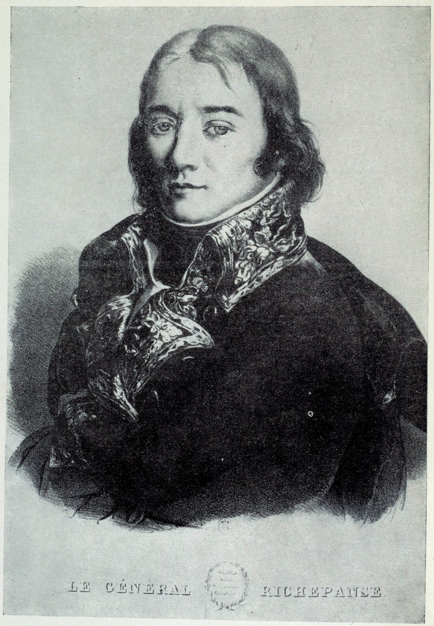 Portrét generála Antoine Richepance (nebo Richepanse) (1770-1803), ve prospěch otroctví. Tisky 19. století Chartres, Musee des Beaux Arts od French School