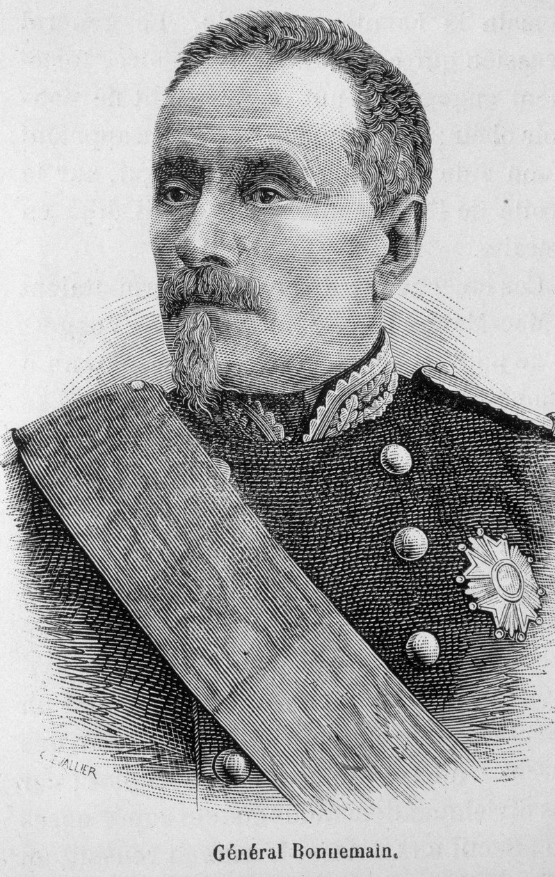 Portrét generála Bonnemaina - v „Dějinách Francie“ od Henriho Martina od French School