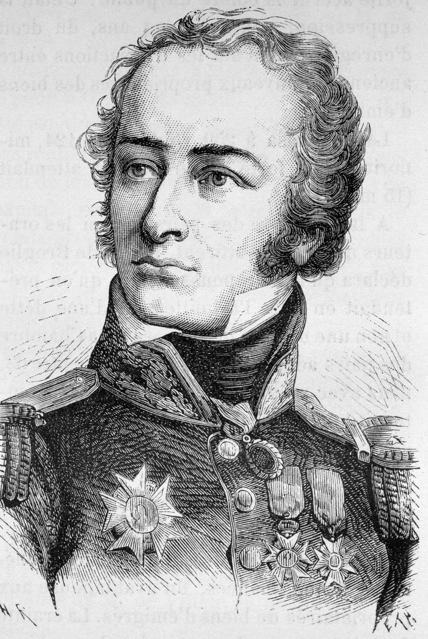 Portrét generála Feye - v „Dějinách Francie“ od Henryho Martina od French School