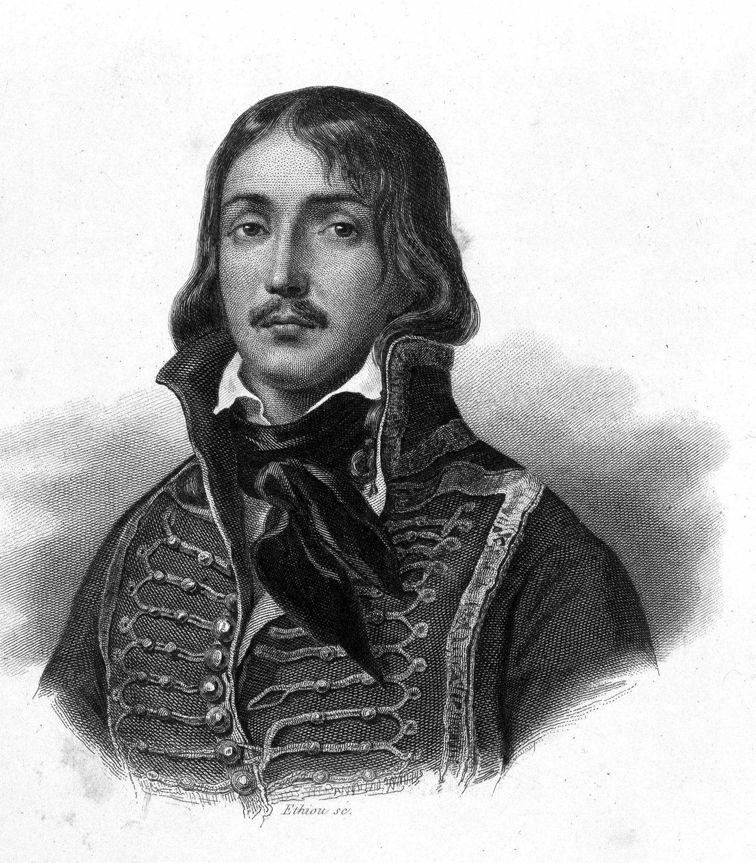 Portrét generála Francoise Severina Marceau Desgraviers, dit Francois (1769 - 1796) - ve „Francouzské revoluci“ od Thierse. 19. století od French School