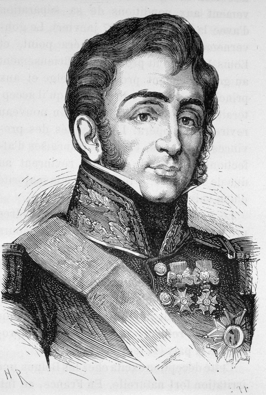 Portrét generála Lamarquea (1770 - 1832) - v „Dějinách Francie“ od Henriho Martina od French School