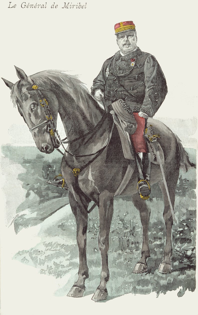 Portrét generála de Miribel (1831-93) (rytina) od French School
