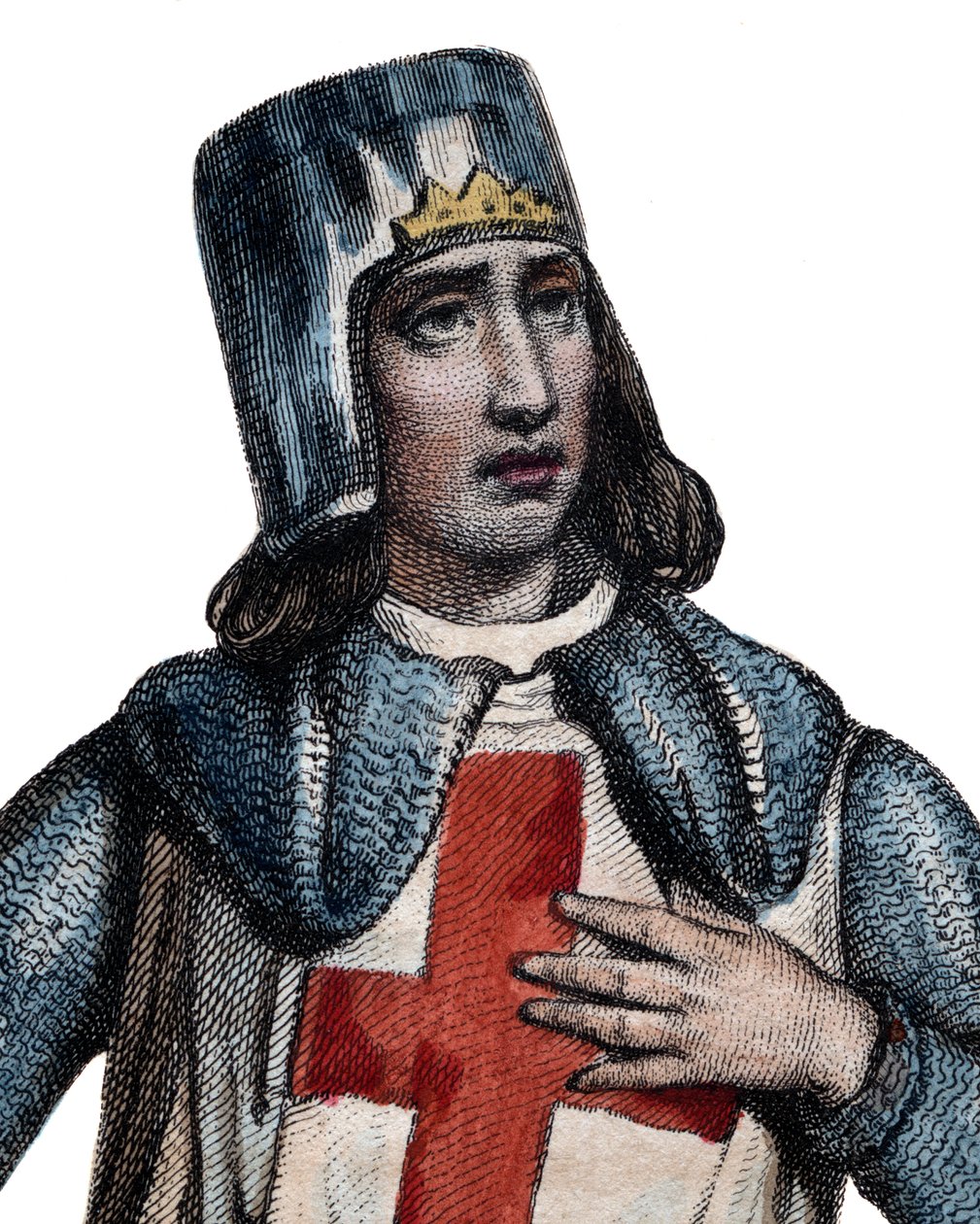 Portrét Geoffreye z Villehardouinu (1150-1228), francouzského historika a rytíře. od French School