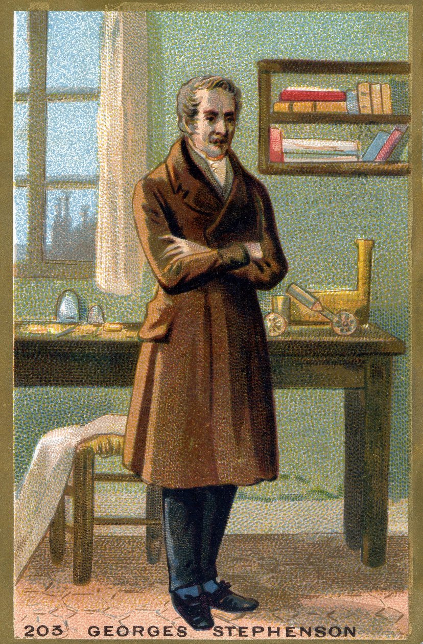 Portrét George Stephensona (1781-1848). Chromolitografie konce 19. století. od French School