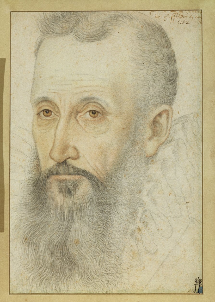Portrét George Talbota, 6. hraběte ze Shrewsbury (1528-90) (křída na papíře) od French School