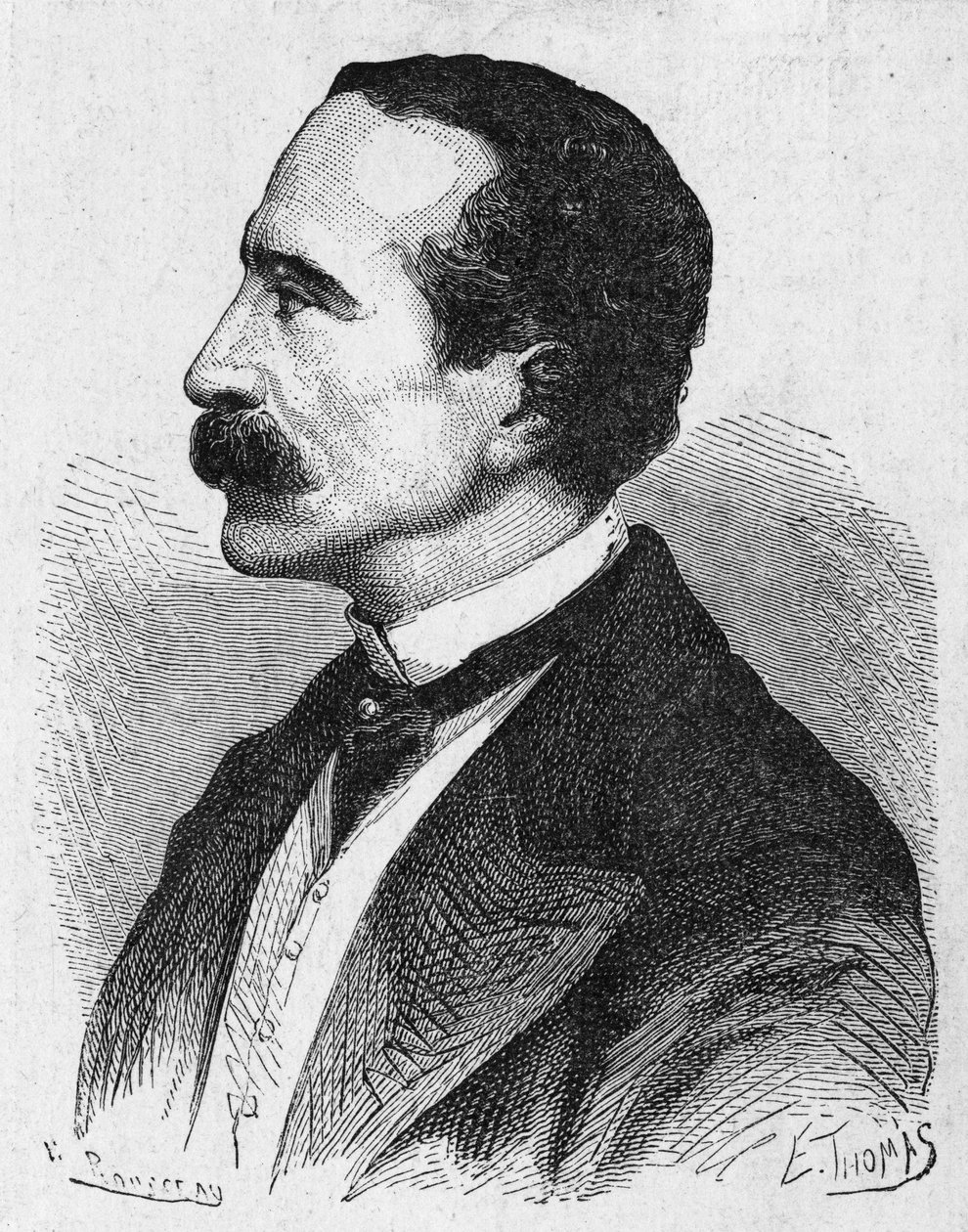 Portrét Georgese Bonelliho, vynálezce typografického telegrafu - v „“ Album of Science; proslulí učenci; Velké objevy “”” 1896. od French School