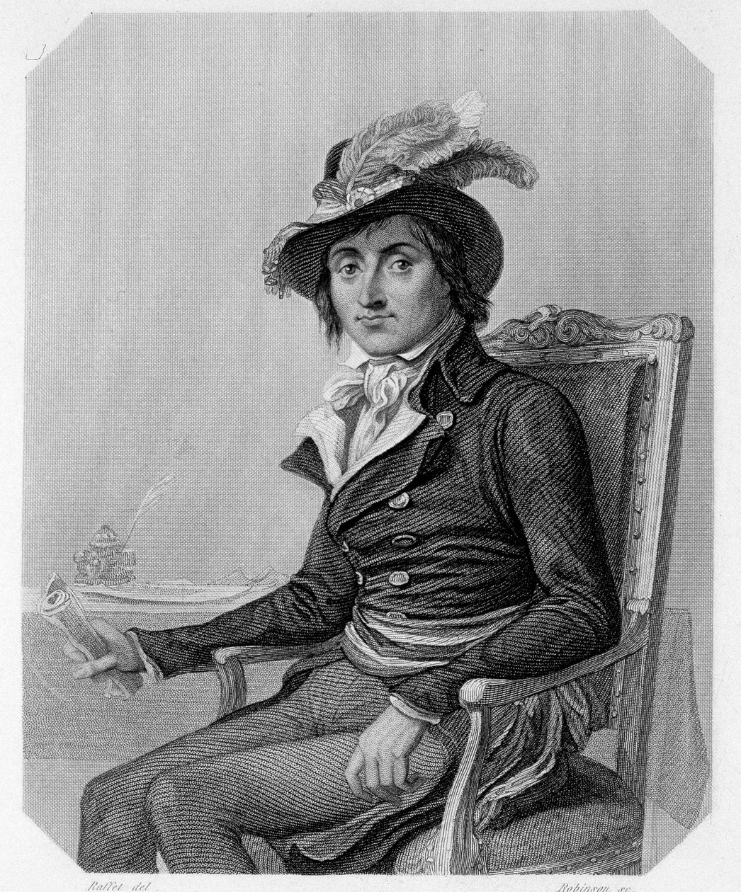 Portrét Georgese Couthona (1755-1794), francouzského politika. V „Historie Girondinů““ od Lamartina od French School