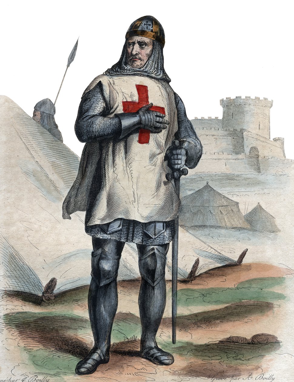 Portrét Godfreye z Bouillonu (104061-1100), franského rytíře, jednoho z vůdců první křížové výpravy. od French School