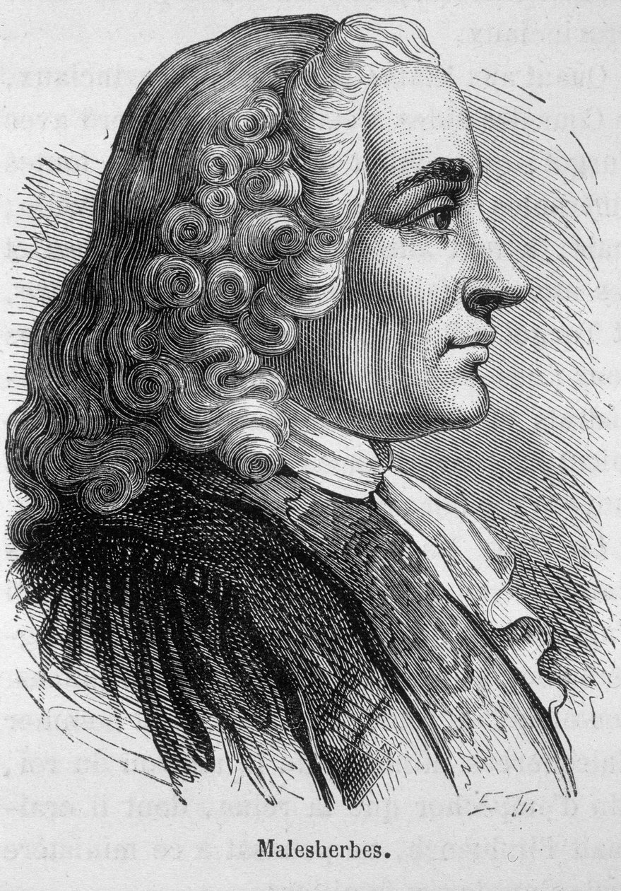 Portrét Guillauma Chretiena (Guillaume-Chretien) od Lamoignona de Malesherbes (1721-1794), francouzského politika - v „“L’Histoire de France““ od Henriho Martina od French School