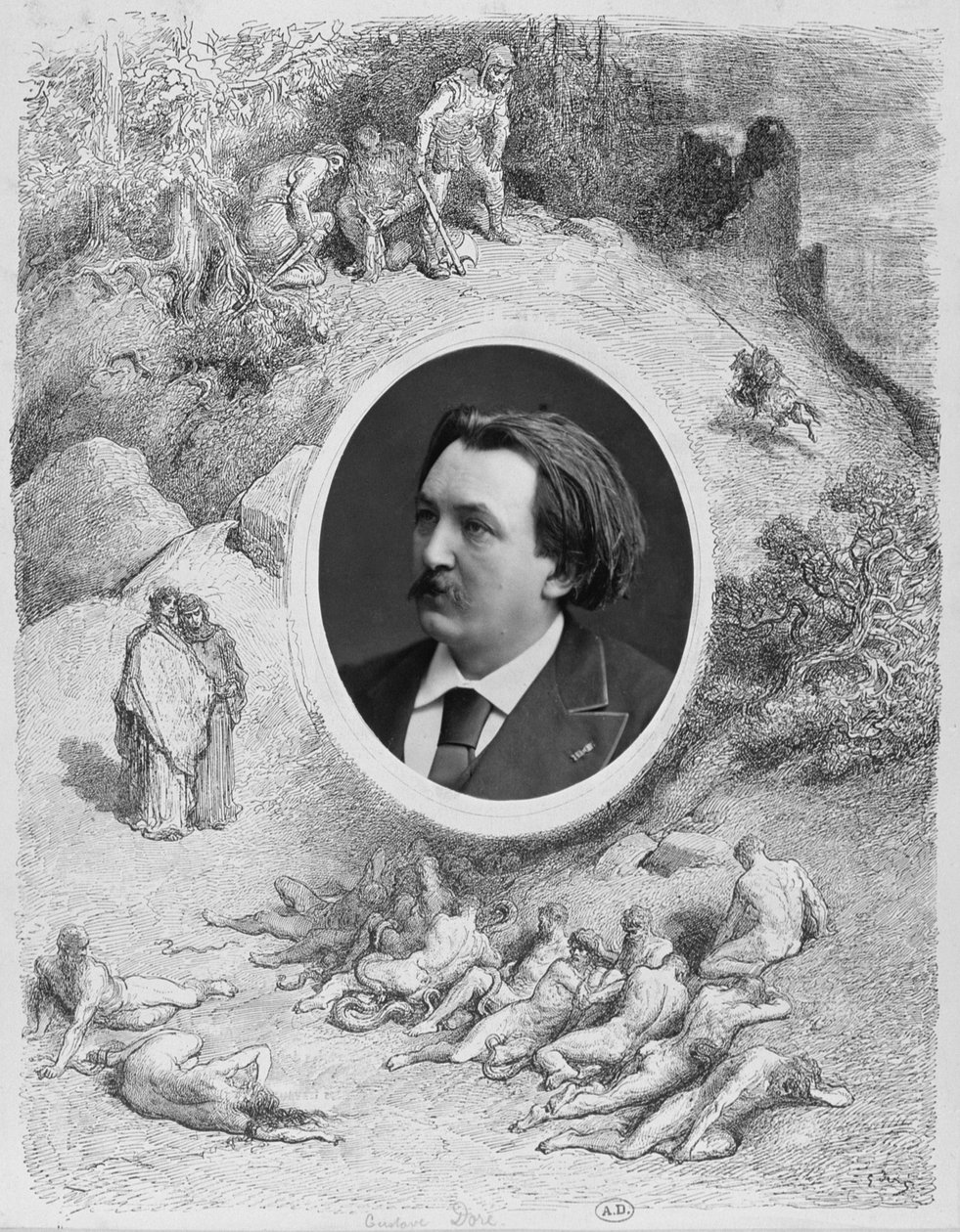 Portrét Gustava Dorea (1832-83) od French School