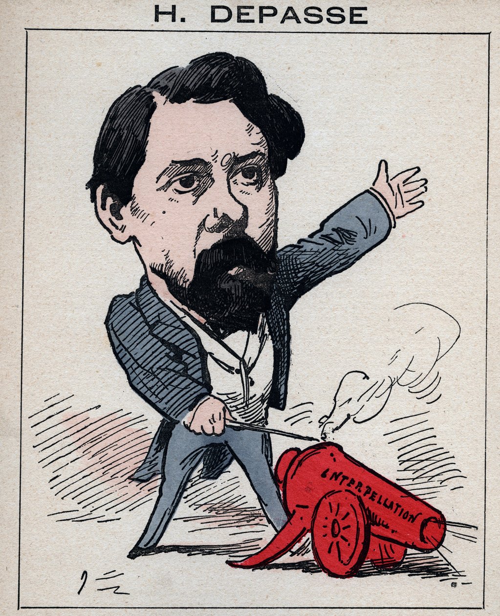 Portrét Hectora Depasse (1842-1911) francouzského politika - v „Les Hommes d