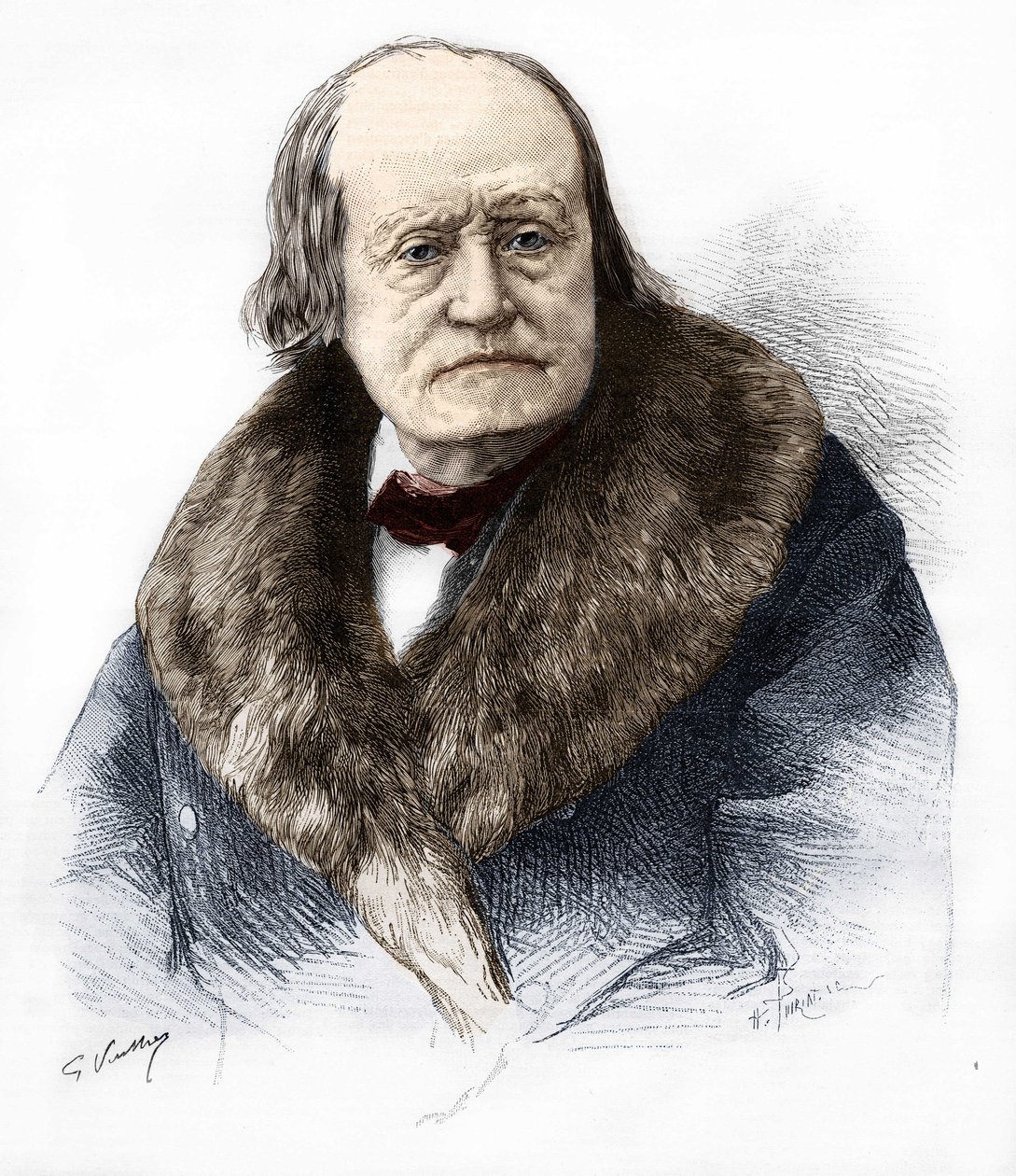 Portrét Henri (Henry) Milne Edwards (Milne-Edwards). Francouzský přírodovědec 1800-1885. Rytina v „le monde illustrious““ z roku 1885. od French School