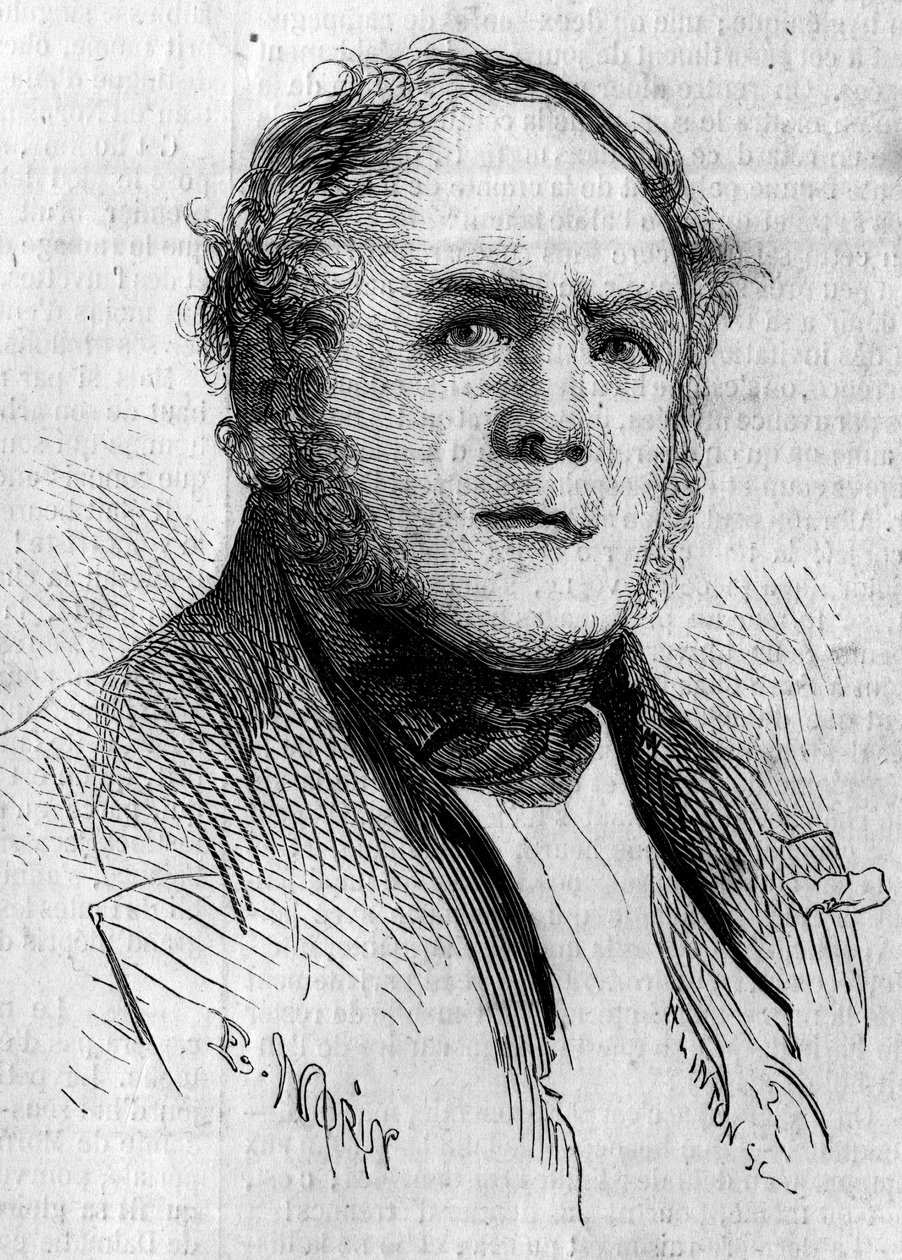 Portrét Henri Boulay de la Meurthe (1797-1858), francouzský senátor. Rytina od Morina v „“ Le Monde Illustré““ č. 85 ze 4. prosince 1858. od French School
