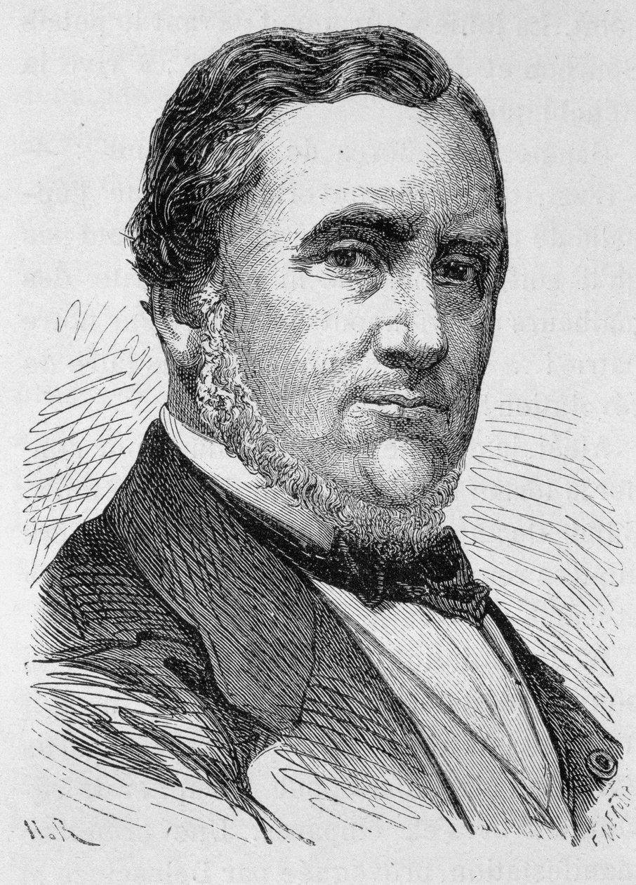 Portrét Henriho Dupuye de Lôme, inženýra francouzského námořního inženýrství (1777 - 1885), stavitele 1. francouzské bitevní lodi “” La Glory”” - v “L