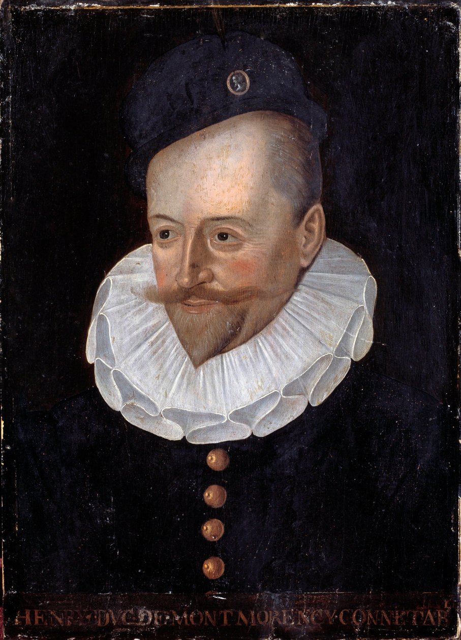 Portrét Henriho I. vévody z Montmorency, Connetable of France (1534-1614) Obraz francouzské školy 16. století. Ztlumit. 0,31 x 0,22 m. Versailles, zámky Versailles a Trianon od French School
