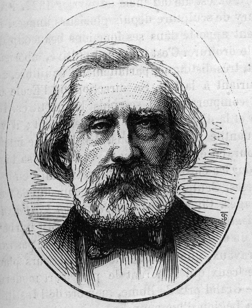 Portrét Henri Labrouste (1801-1875), francouzský architekt. Rytina v „“ Le Monde Illustré““ č. 890 ze dne 2. května 1874. od French School