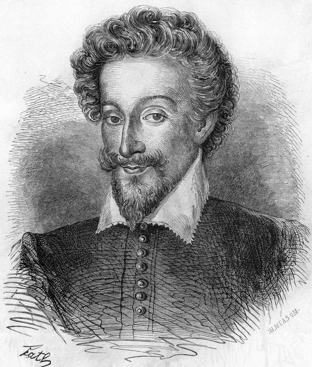 Portrét Jindřicha IV. (1553-1610), francouzského krále. V ""Populární historie Francie"", nd. kolem 1885. Rytina. od French School