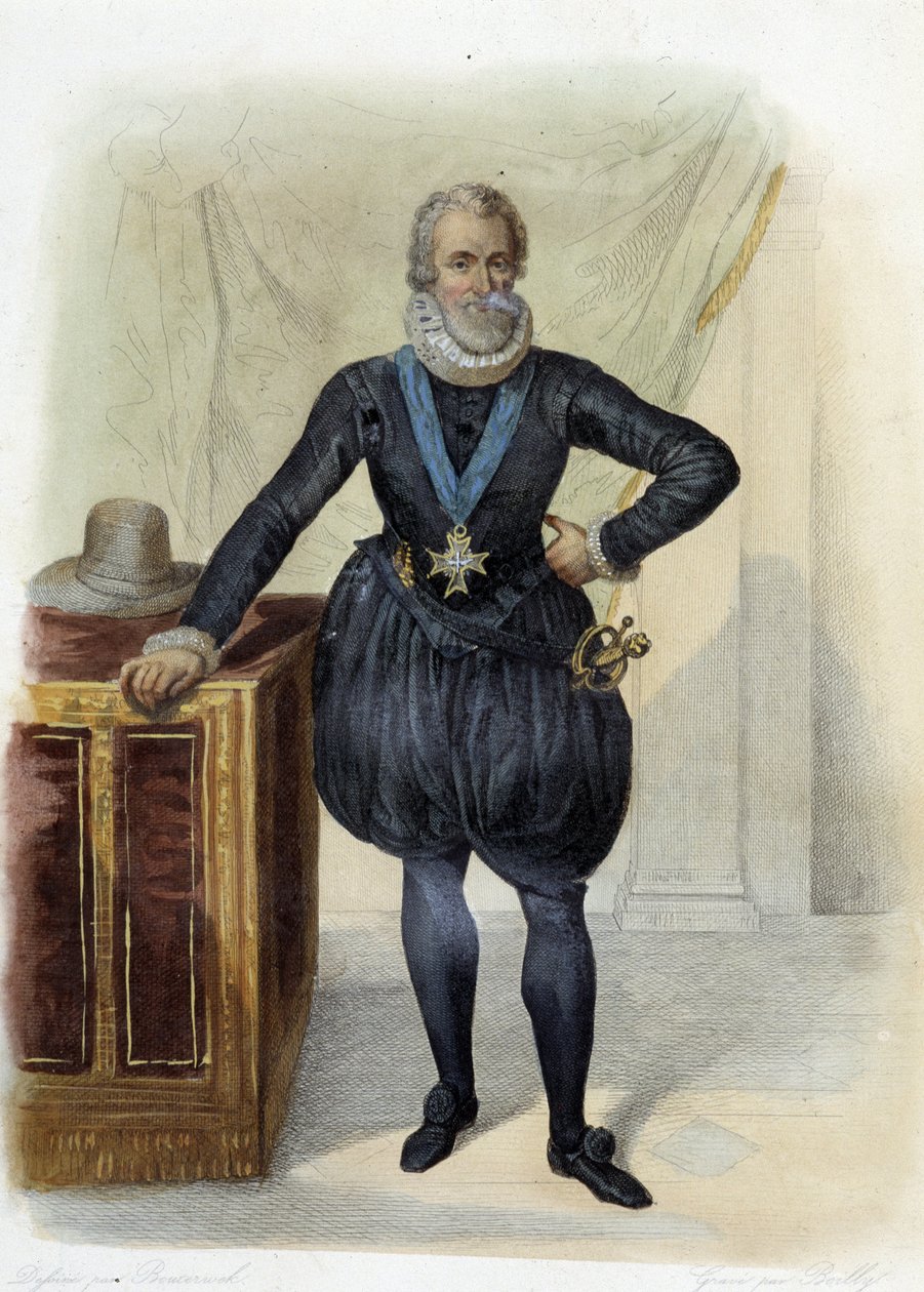 Portrét Jindřicha IV., francouzského krále (1553-1610) - v „“Le Plutarque francais““, Ed. Mennechet od French School