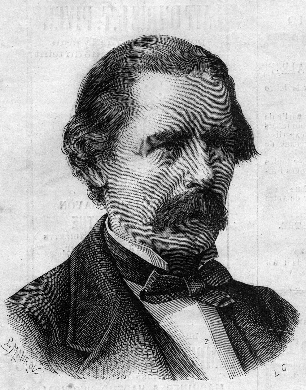 Portrét Henryho Thompsona (1820-1904), anglického lékaře, chirurga Napoleona III. Rytina v „“Le Monde Illustré““ č. 825 z 1. února 1873. od French School
