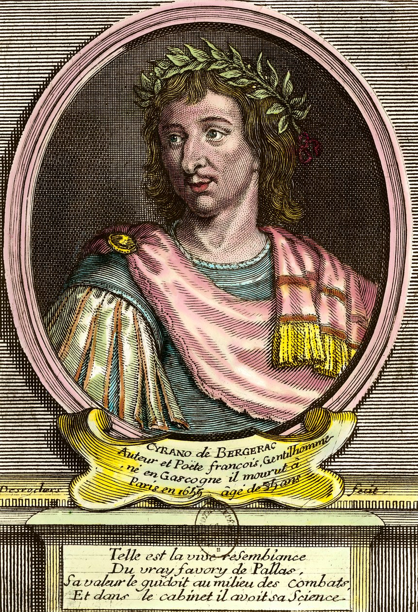Portrét Herkula Saviniena od Cyrana de Bergeracu (1619 - 1655) francouzského spisovatele. od French School