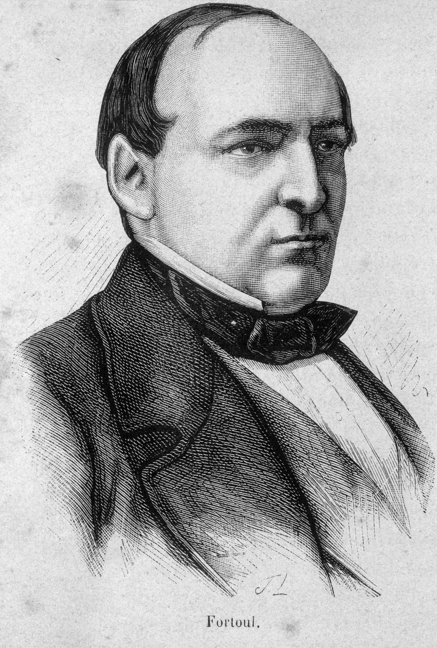 Portrét Hippolyta Fortoula, francouzského spisovatele a ministra (1811-1856) - v "" L