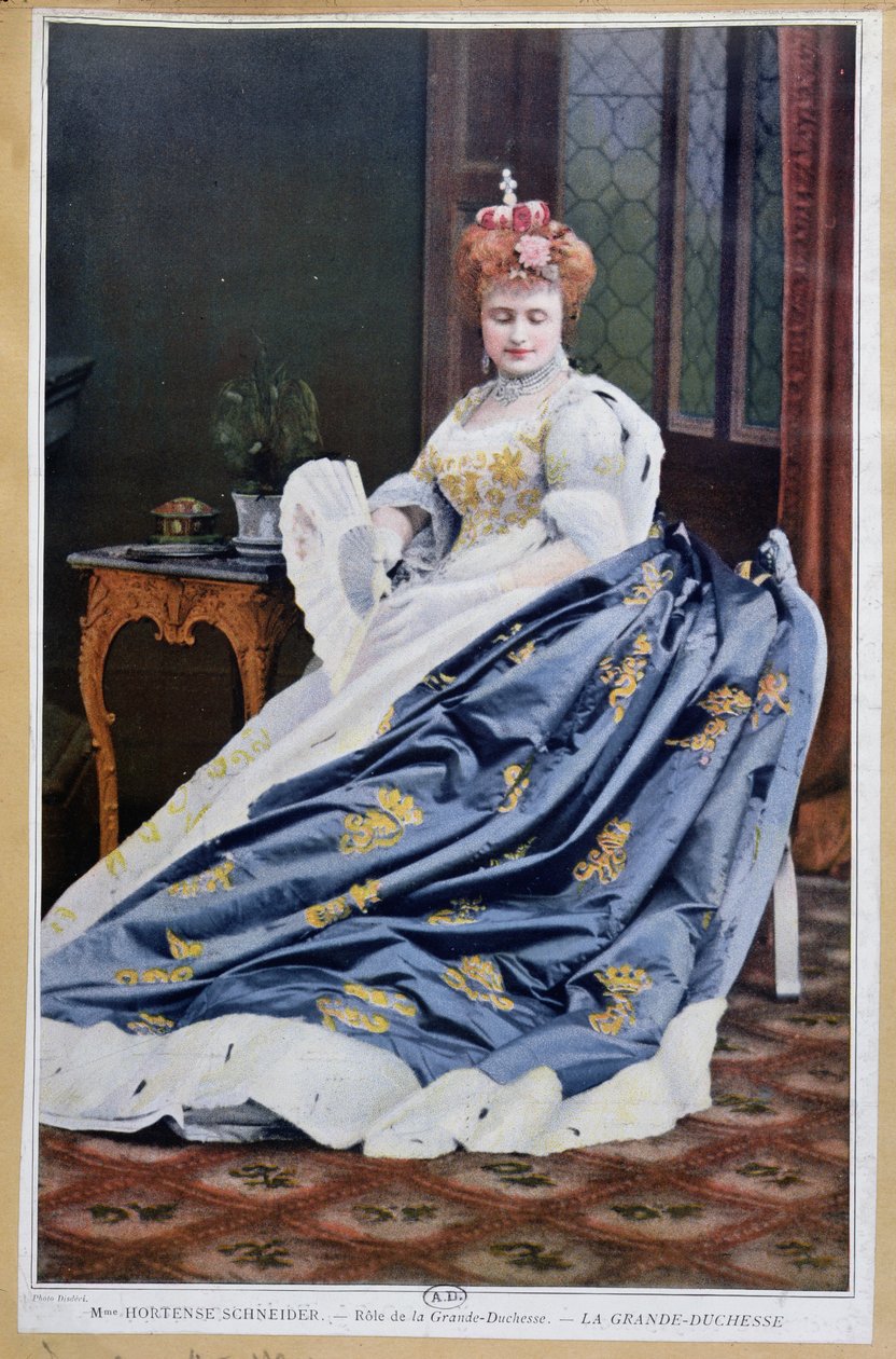 Portrét Hortense Schneiderové (1833-1920) v roli velkovévodkyně v opeře Velkovévodkyně z Gerolsteinu od Jacquese Offenbacha (1819-90), cca 1867. od French School