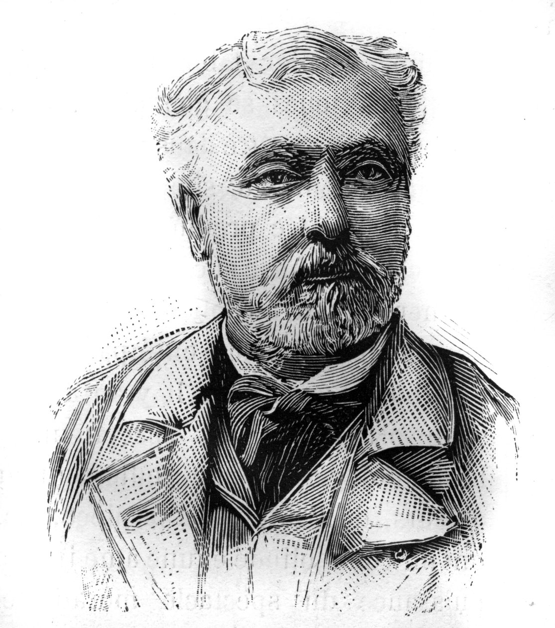 Portrét Hyacinthe Laurent Theophile Aube (1826-1890), francouzského admirála a politika. Gravírování v „“The Illustrated World“, 16. ledna od French School