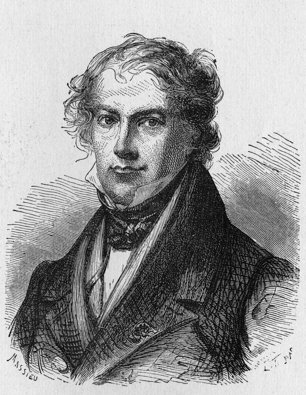 Portrét J. B. Biota (1774 - 1862), francouzského fyzika - v „“ Album de la Science; věhlasní vědci; Velké objevy “”” 1896. od French School
