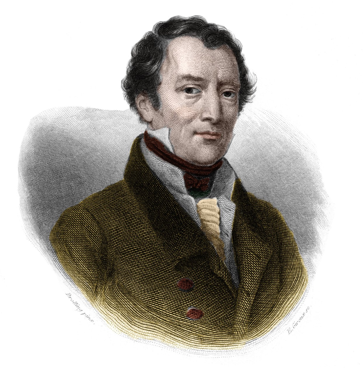 Portrét Jacques-Antoine (Jacques Antoine) Manuel (1775-1827), francouzský právník a politik. v „Knize řečníků“ od Louise de Cormenin Timona. 1842. Soukromá sbírka. od French School