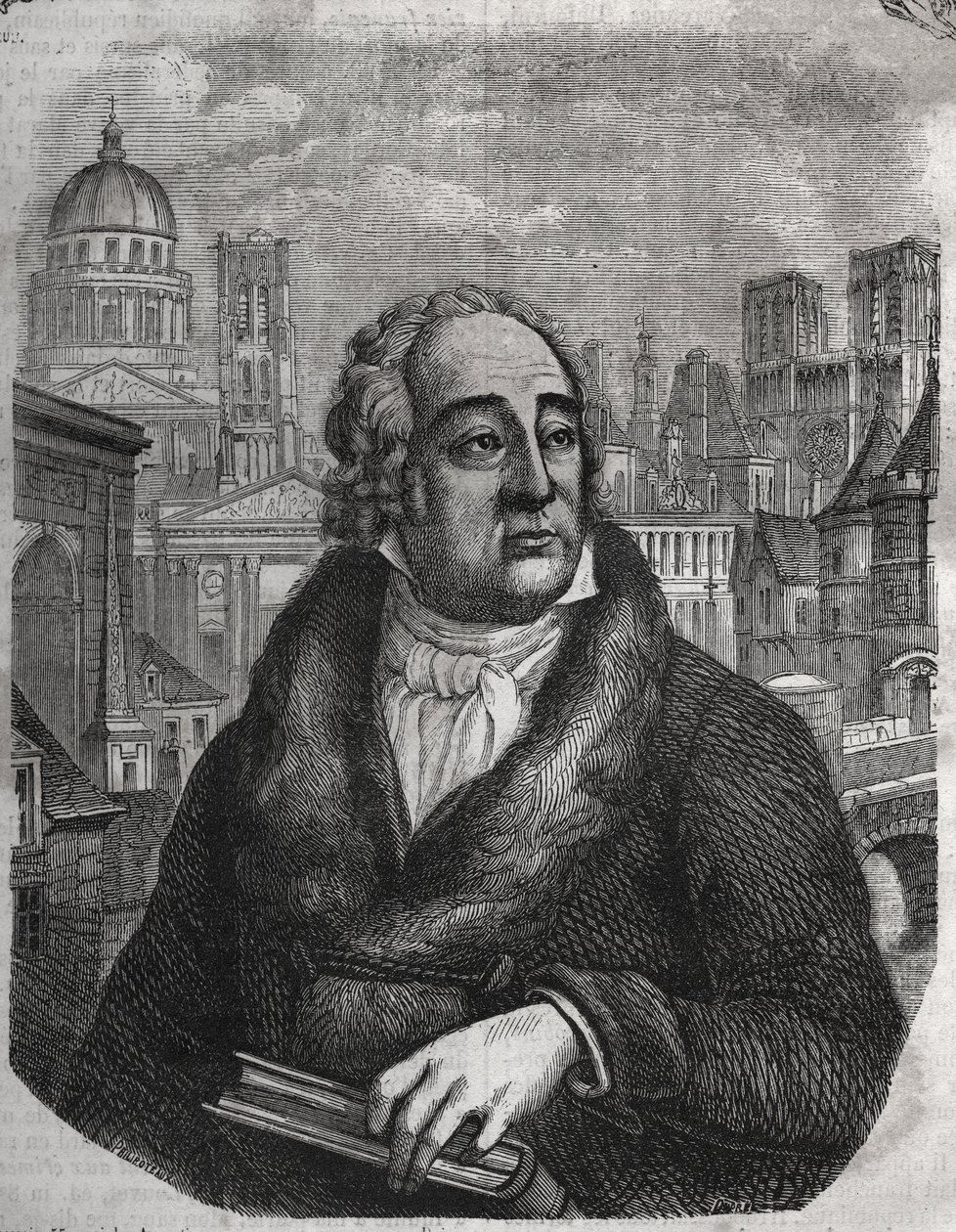 Portrét Jacques-Antoine Dulaure (Jacques Antoine) (1755-1835) Francouzský archeolog a historik – rytina v „Fyzické, občanské a morální historii Paříže: od prvních historických dob po současnost“ od Jacquese Antoina Dulaure. 1853 od French School