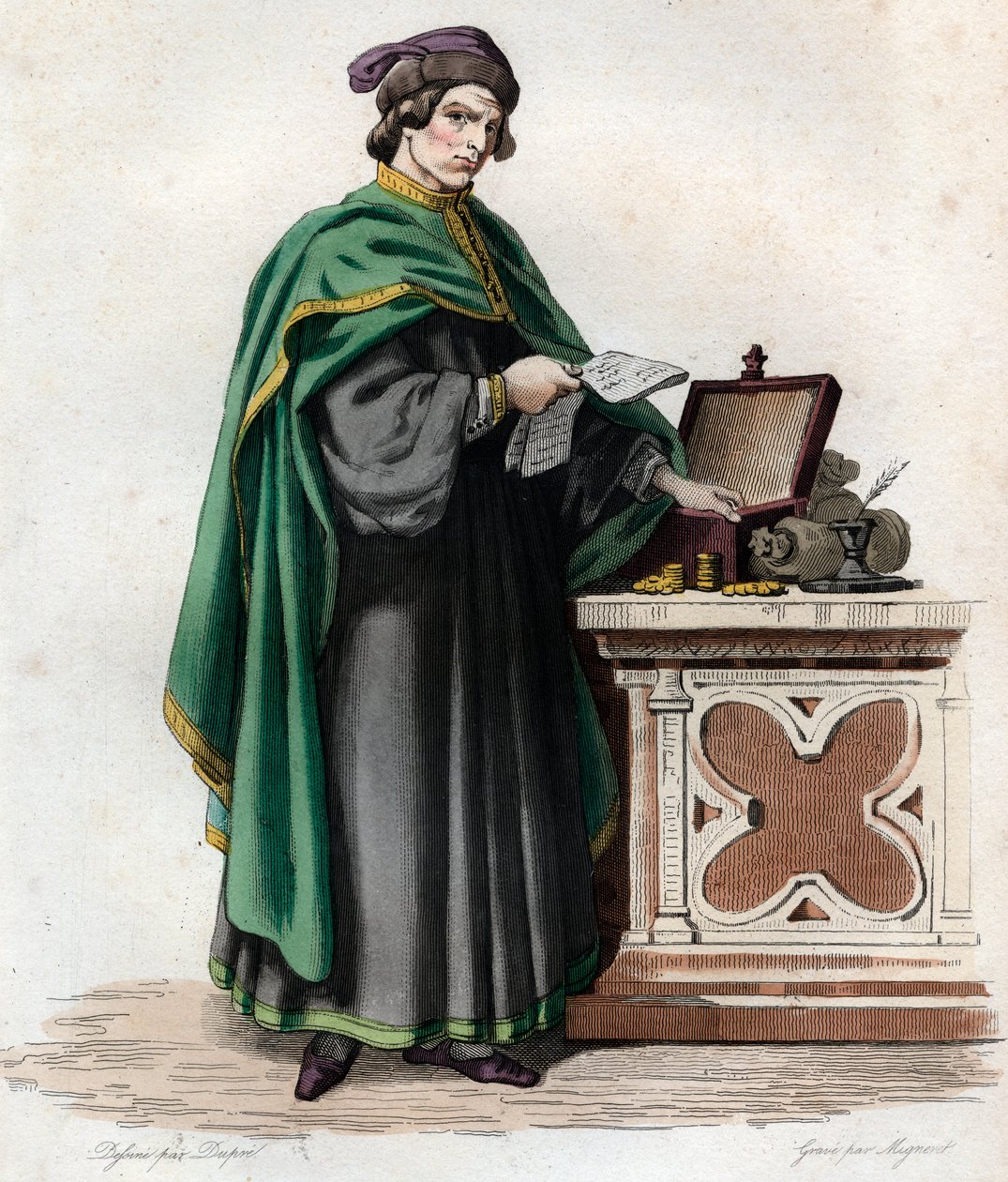 Portrét Jacquese Coeura (1395-1456), francouzského obchodníka. od French School