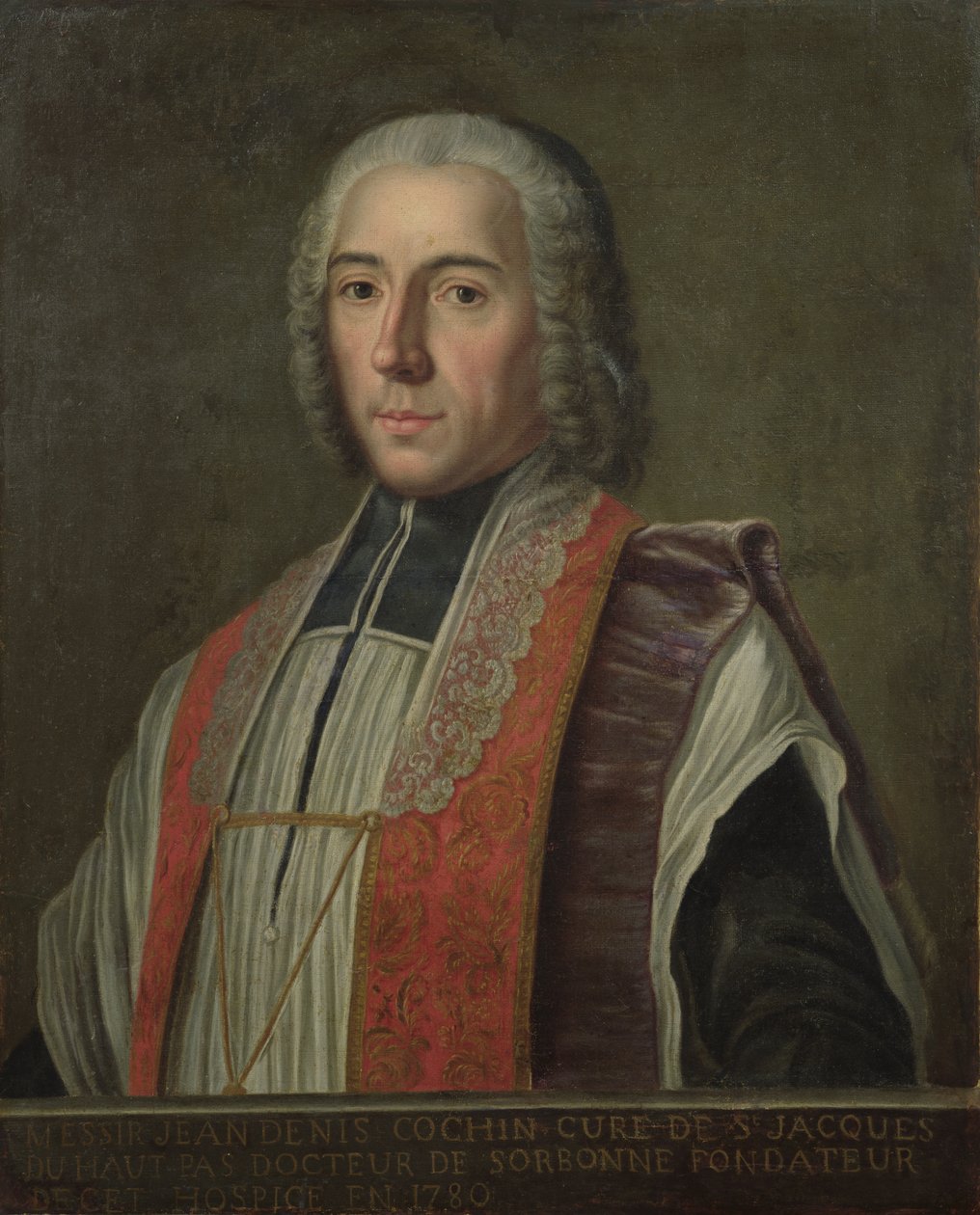Portrét Jacquese Denise Cochina (1726-83) zakladatel Hopital Saint-Jacques od French School