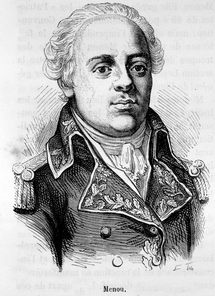 Portrét Jacquese Francoise Menoua, barona de Boussay, francouzského generála (1750-1810) - v „Dějinách Francie“ od Henriho Martina od French School