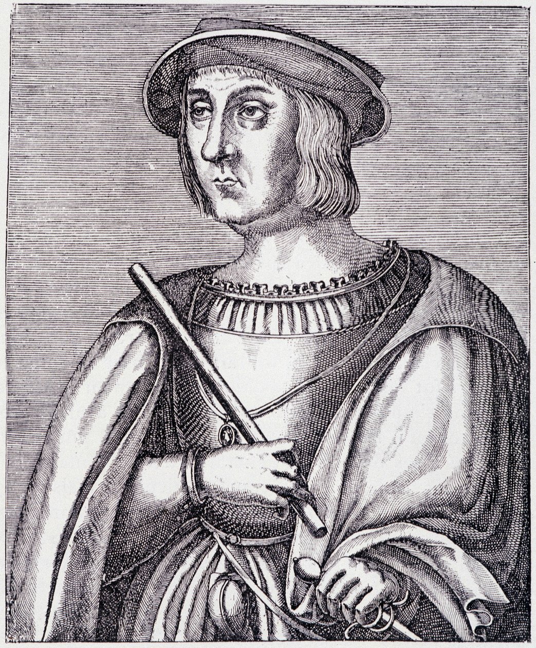 Portrét Jacquese II de Chabannes (La Palice) (1470-1525) rytina z knihy "Louis XII et Anne de Bretagne" od Paula Lacroixe, ed. Georges Hurtrel od French School
