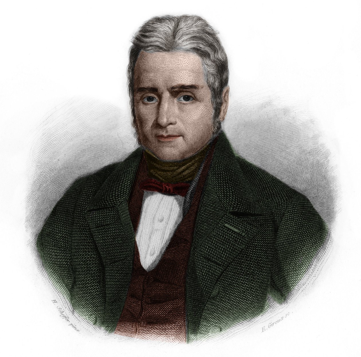 Portrét Jacquese Lafittea (1767-1844), francouzského politika a bankéře. v „Knize řečníků“ od Louise de Cormenin Timona. 1842. Soukromá sbírka. od French School