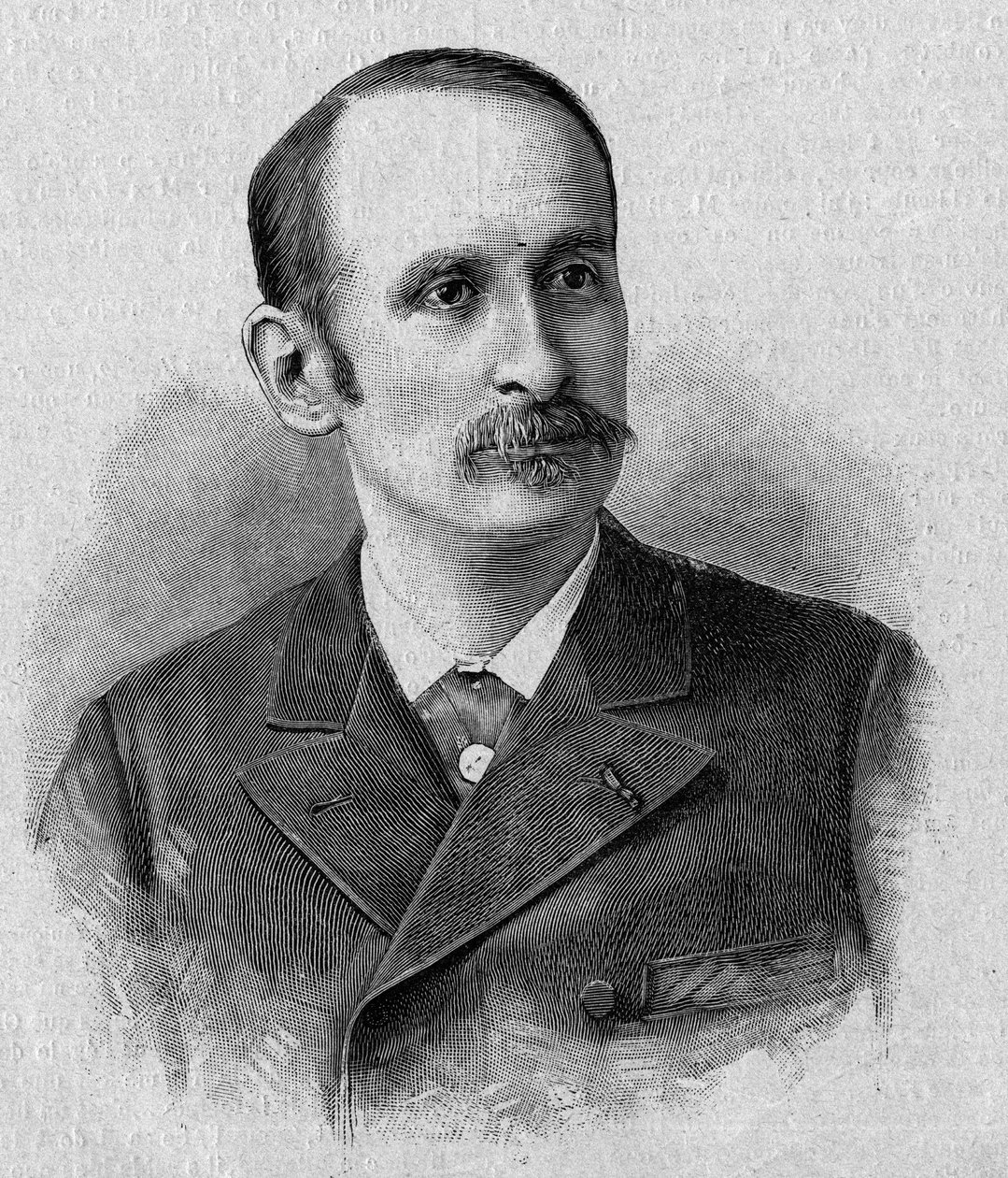 Portrét Jacquese Marie Eugene Godefroy-Cavaignac (Godefroy de Cavaignac, Godefroy Cavaignac) (1853-1905), francouzský politik, ministr války v roce 1895. Rytina v „La gazette du dimanche“ ze 14. listopadu 1895. od French School