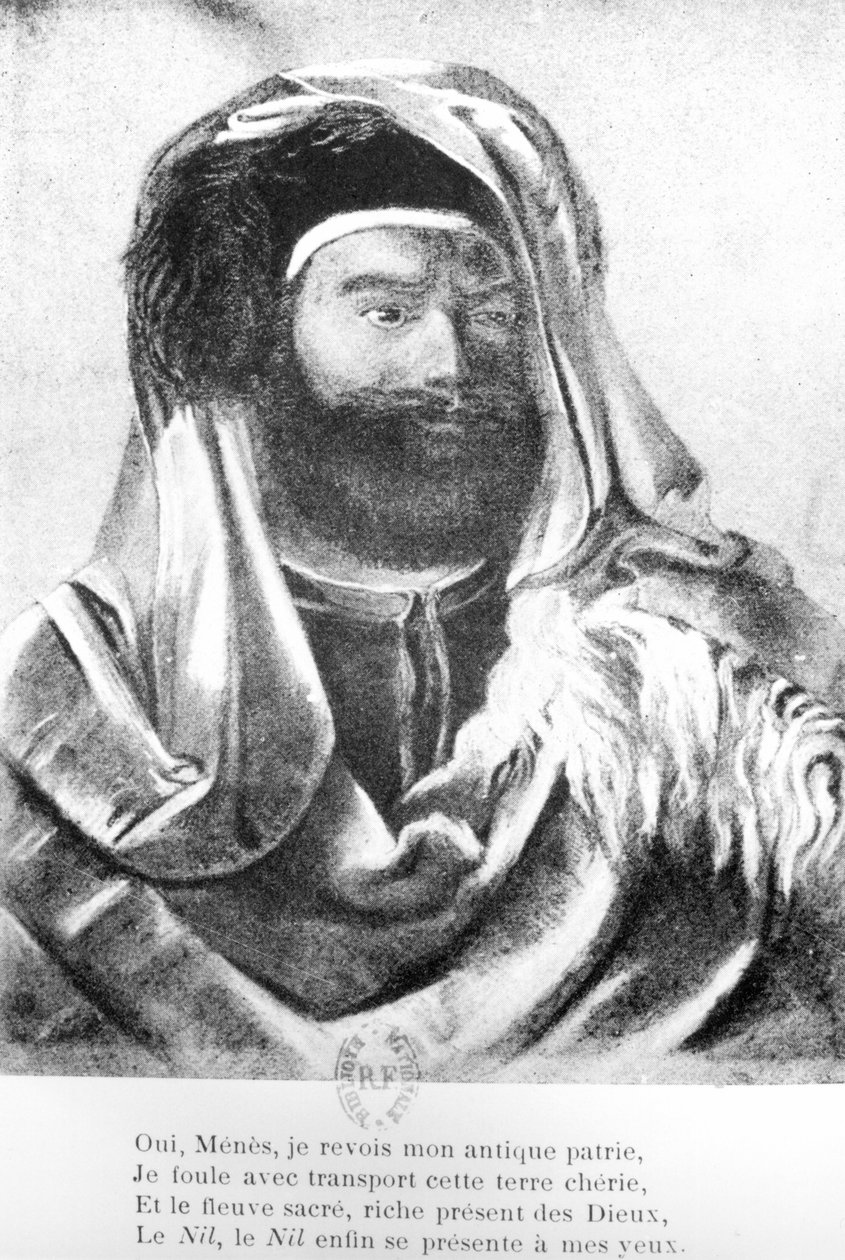 Portrét Jean-Francoise Champolliona (1790-1832) v orientálním kostýmu od French School