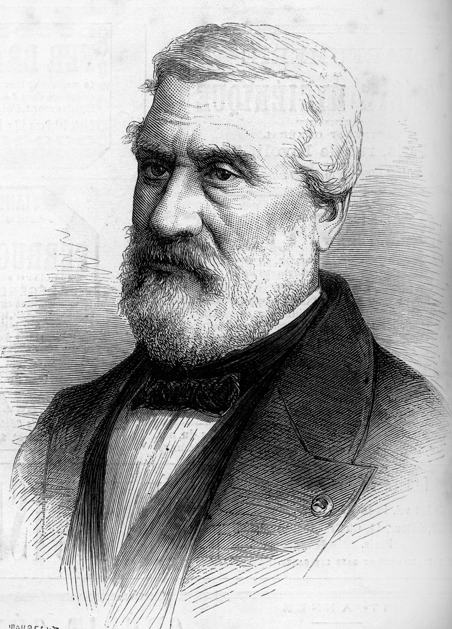 Portrét Jean Antoine Theodore, baron Gudin (1802-1880), francouzský malíř. Rytina v „“ Le Monde Illustré““ č. 1206 z 8. dubna 1880. od French School