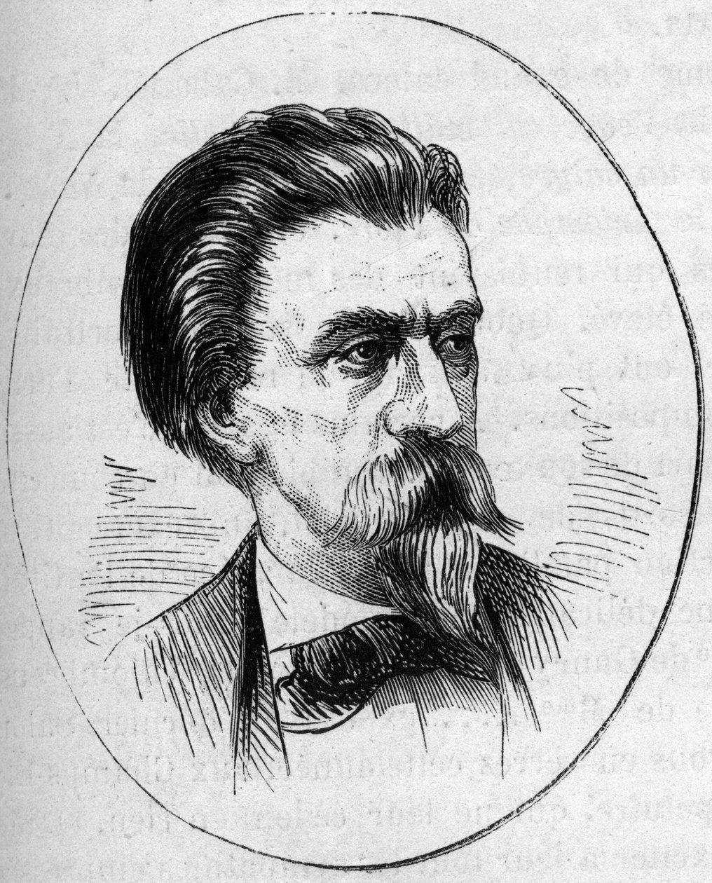 Portrét Jean Baptiste (Jean-Baptiste) Carpeaux (1827-1875), francouzský sochař. Rytina v „“ Le Monde Illustré““ č. 890 ze dne 2. května 1874. od French School