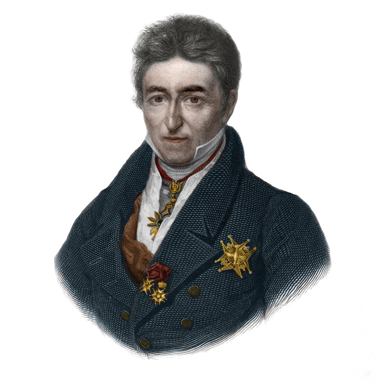 Portrét Jean Baptiste (Jean-Baptiste), Comte de Villele (1773-1854), francouzský politik. v „“ LIBRE DES SPORERS““ od Louise de Cormenin Timona. 1842. Soukromá sbírka. od French School