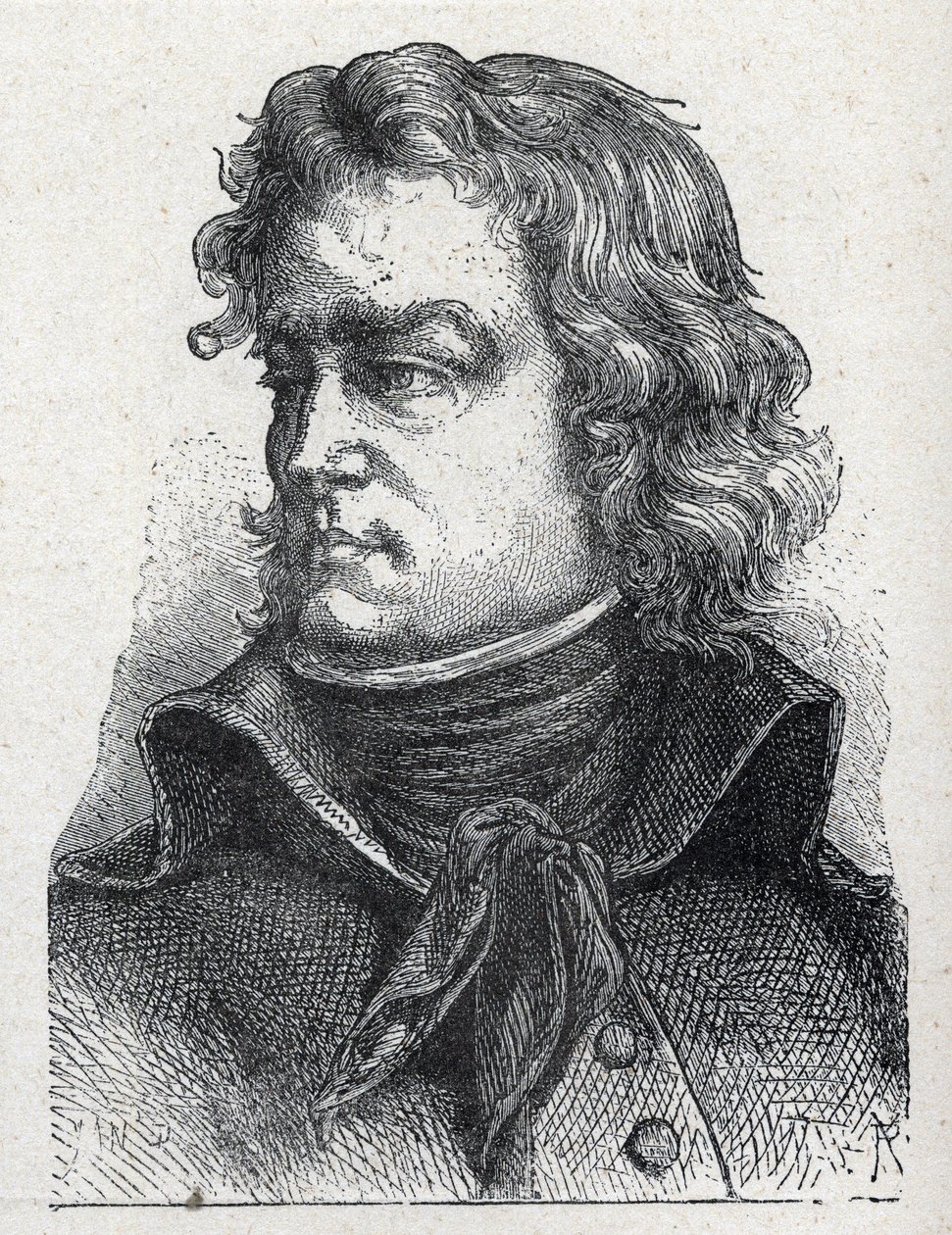 Portrét Jean Baptiste Camille de Canclaux (1740-1817), francouzský generál revoluční rytina z roku 1889. od French School