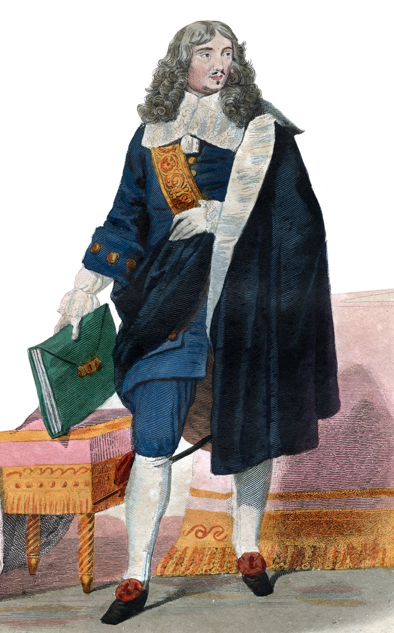 Portrét Jean Baptiste Colbert (1619-1683), francouzský politik. od French School
