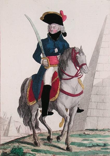Portrét Jeana Baptista Klebera (1753-1800) na pyramidách, konec 18. století (barevná rytina) od French School
