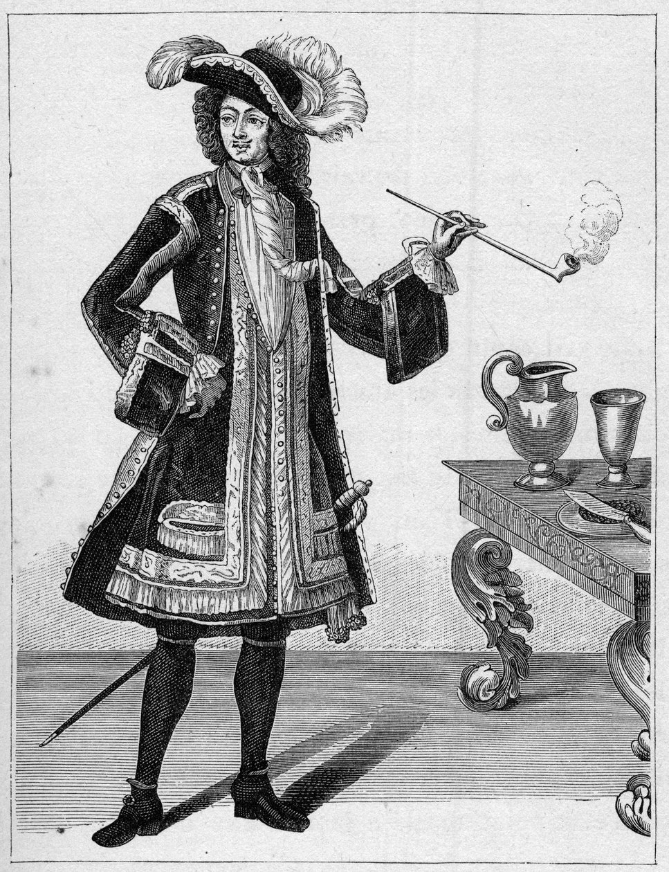 Portrét Jeana Barta (1651-1702), francouzského lupiče. Rytina v „Námořnictvo a kolonie: Obchod“ od French School