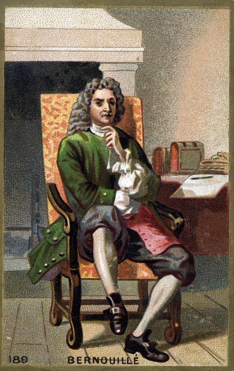 Portrét Jeana Bernoulliho (Johann Bernouilli) (1667-1748) Chromolitografie konce 19. století. od French School